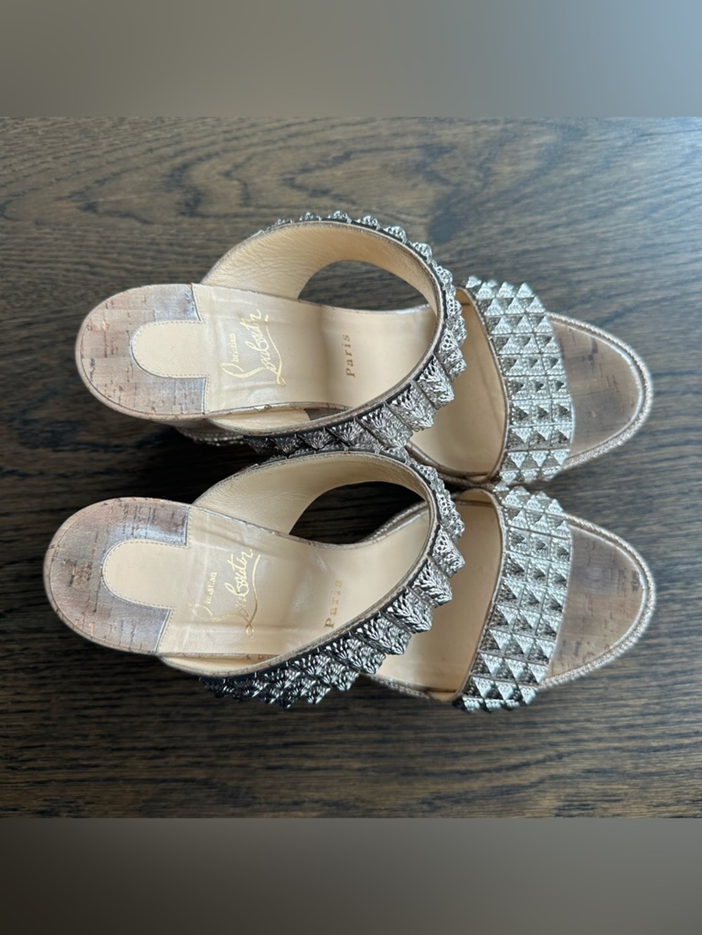 Christian Louboutin Ecu 120 Spike Sandal Wedges - Size 41 - Picture 4 of 10